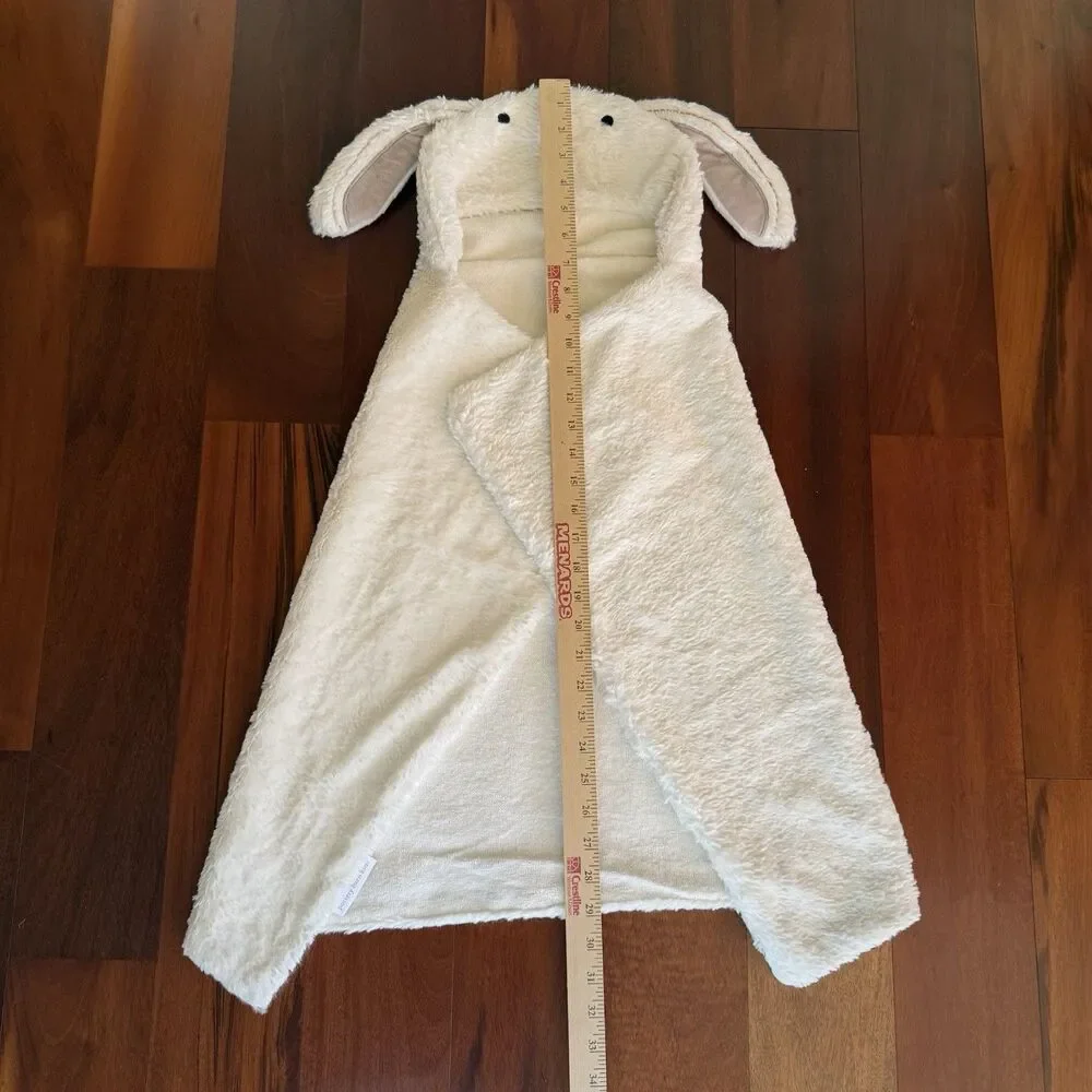 Pottery Barn Bunny Rabbit Faux Fur Baby Hooded Towel